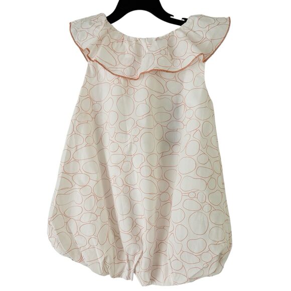 Coco Au Lait Other - NWT Coco Au Lait White Orange Circle Ballon Skirt Dress Ruffle Neckline Size 3Y
